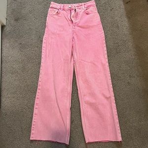 Zara High Rise Pink  Straight Jeans Size 2